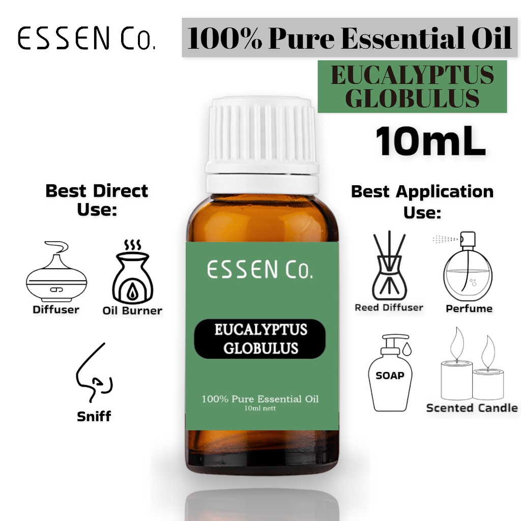 Essen Co Eucalyptus Globulus Essential Oil Aromatherapy 100% Pure Aromaterapi Minyak Ekaliptus Murni 10ml