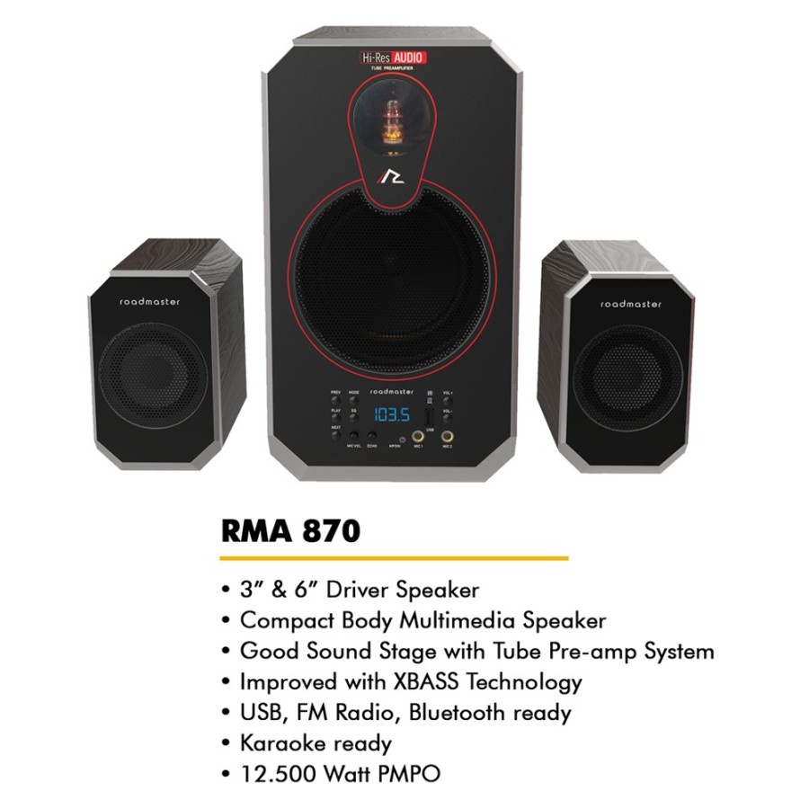 Speaker Bluetooth Roadmaster RMA-870 Powerful Sound with Vacuum Tube