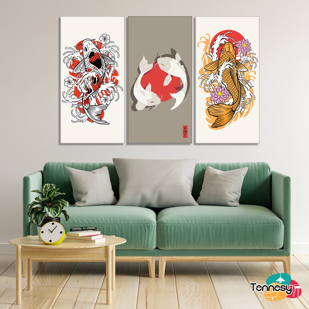 TENNESY HIASAN DINDING WALL DECOR IKAN KOI AESTETIK 15X30 CM PAJANGAN POSTER DEKORASI DINDING KAMAR RUMAH