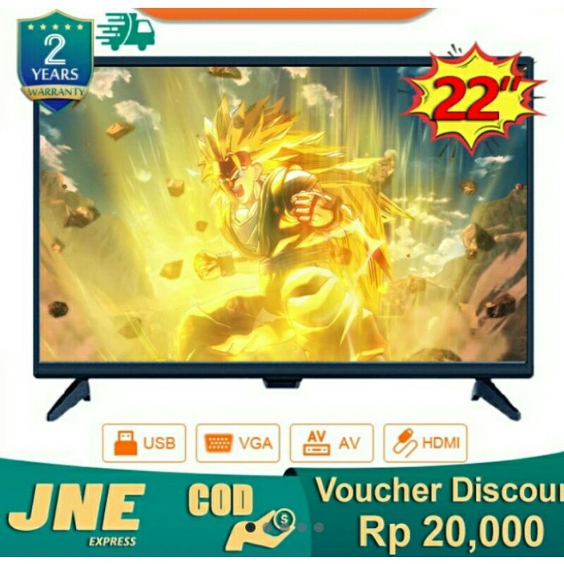 Ready GAZELA TV LED 22 INCH TELEVISI HD MONITOR CCTV KOMPUTER MURAH