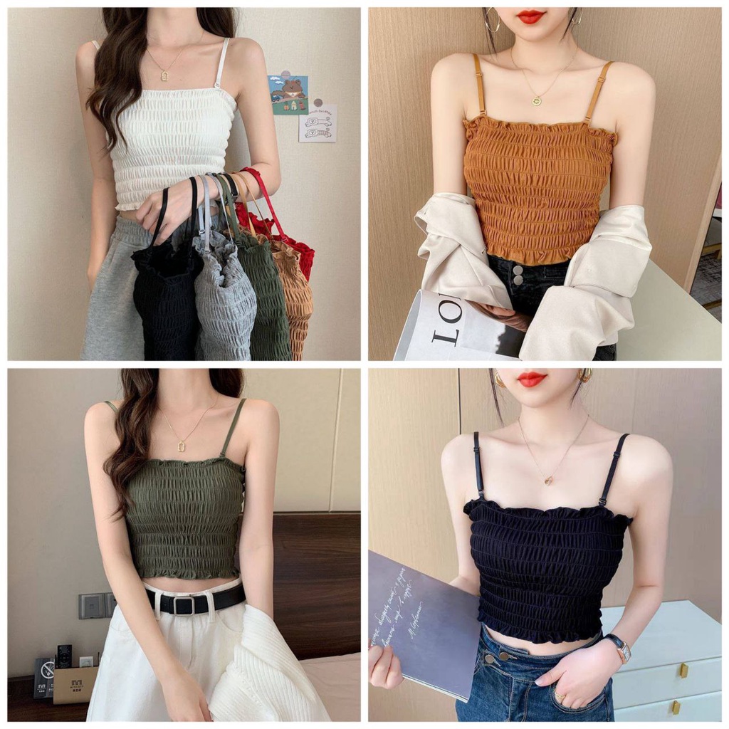 ASK.ID - Tank Top Crop Top Bra Korean Style Bahan Katun Import Tali BRA50