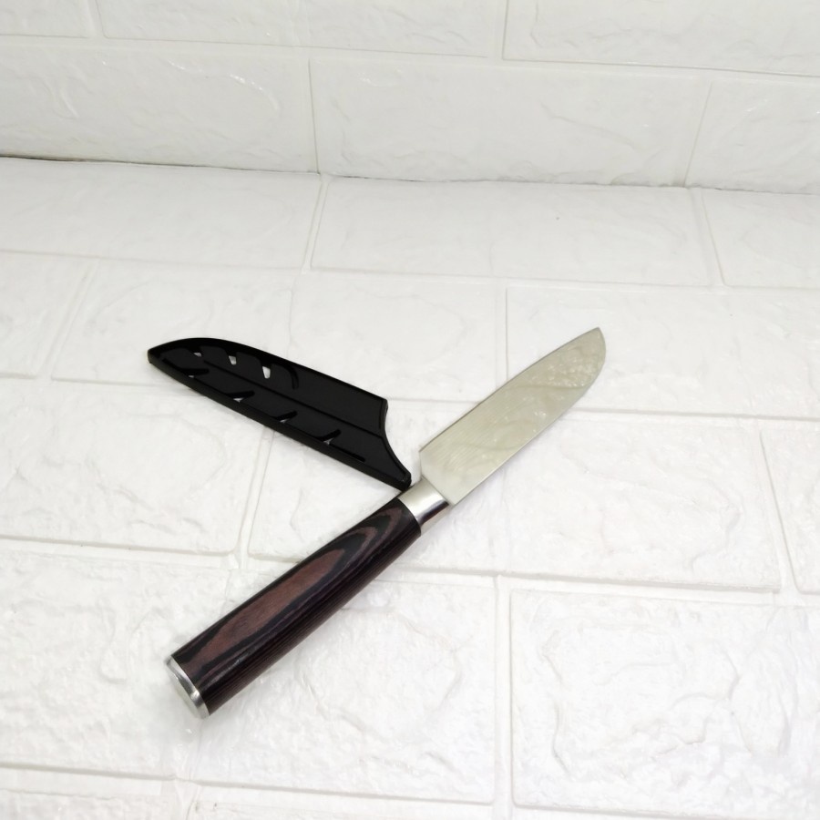 Pisau dapur Damascus pattern chef santoku knife