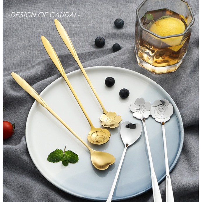 Sendok Teh Bunga Stainless Steel Cantik dan Unik New