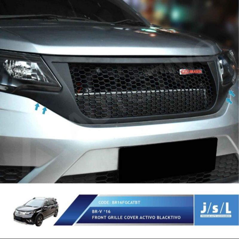 Grill depan Honda BRV/ front grill cover m/ activo black jsl