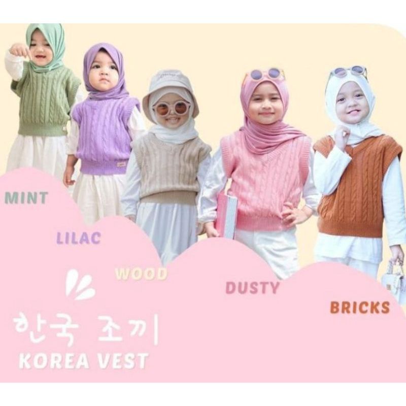 Outer Anak Vest Rajut Zahra Rompi Anak Cowok Perempuan 1-4 Tahun