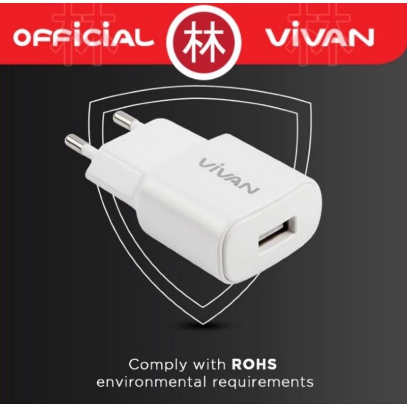 Vivan Power Oval II 2A Single Output With Data Cable Micro USB Charger