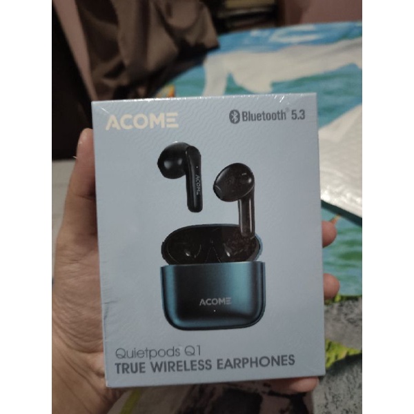 Acome Earbuds Earphone TWS Bluetooth 5.3 ENC Call Noise Reduction - Q1 BLACK+BLUE