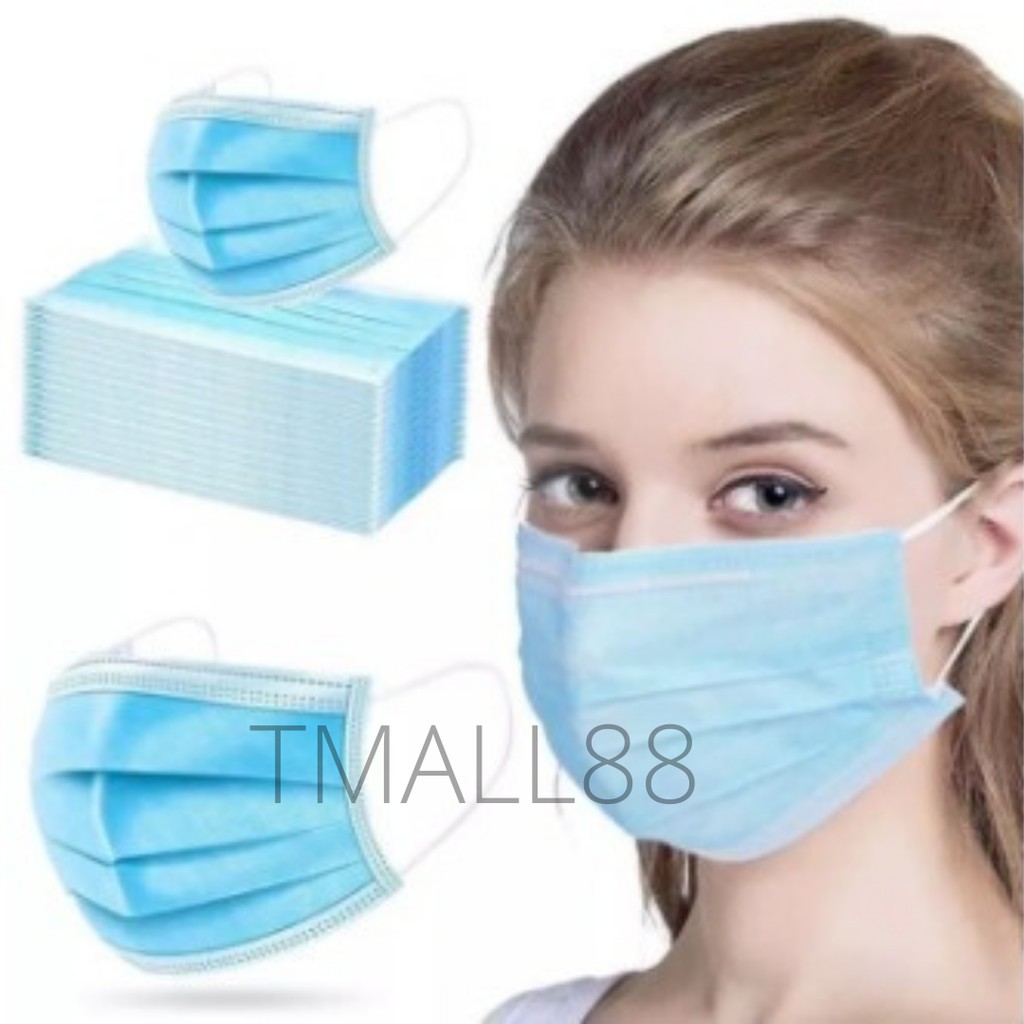 H127-1 Face Mask 1 box isi 50 pcs Mask Earloop 3 Ply TMALL88 NOBOX