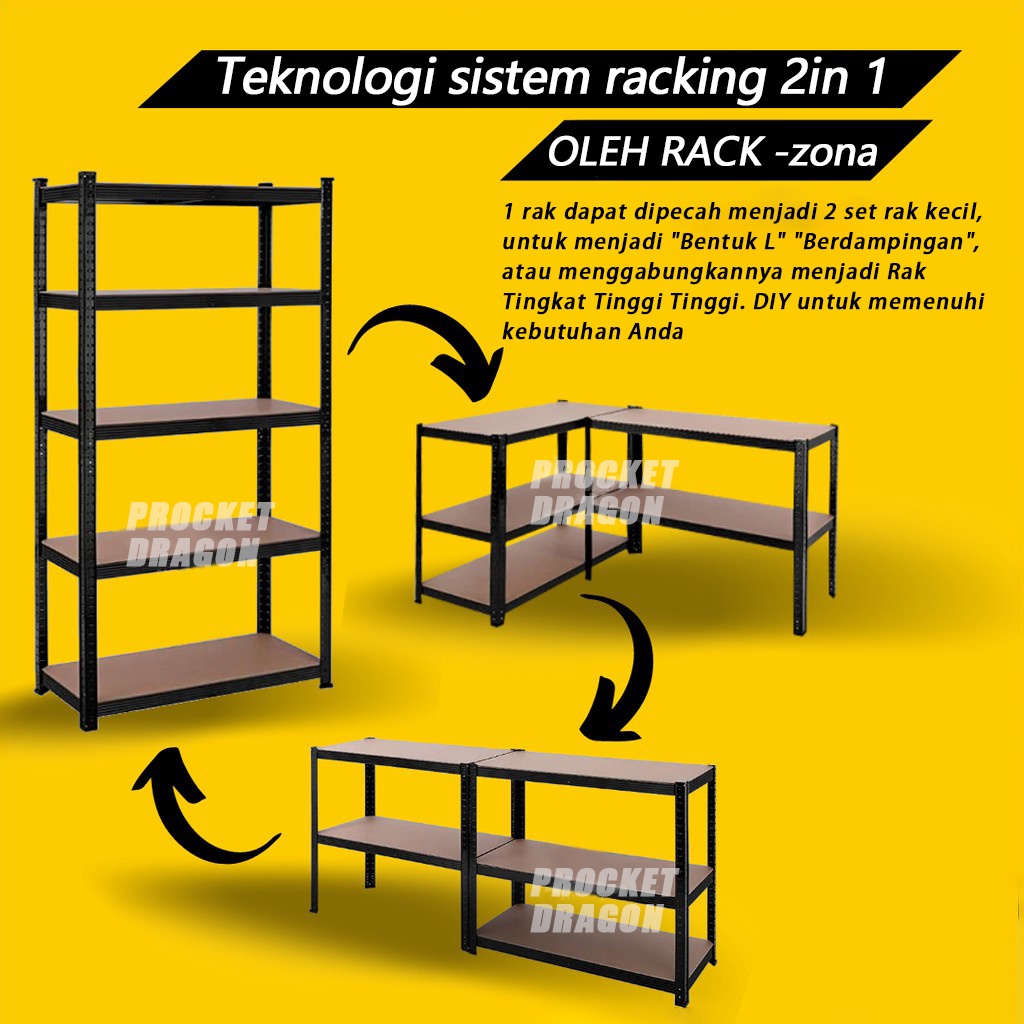 Pocket Dragon Rak besi siku Rak barang Rak Multifungsi Rak kertas susun serbaguna Rak penyimpanan ruangan