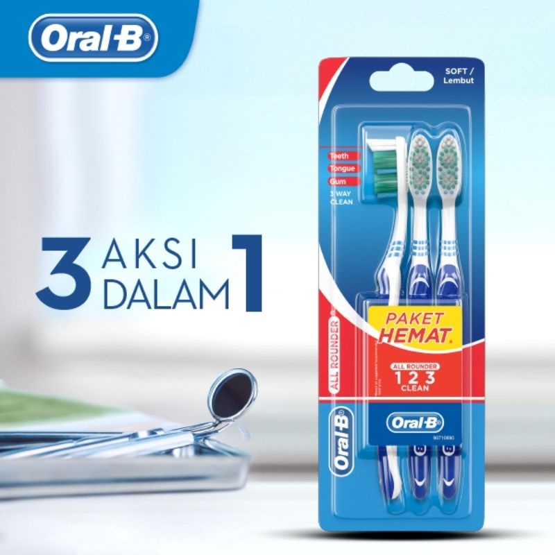 Oral-B Sikat Gigi 123 Soft 3s