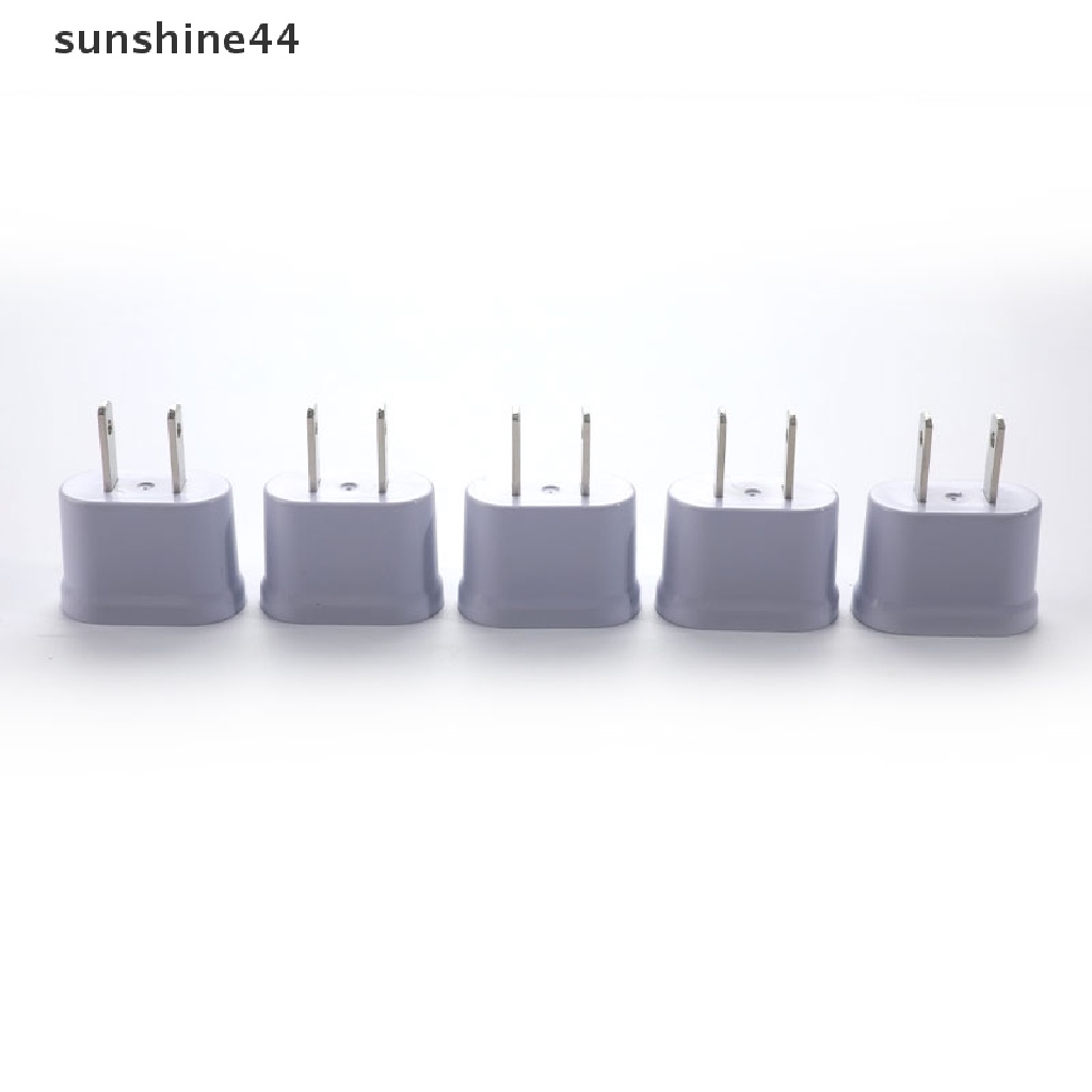 Sunshine Adapter Konverter Plug US Ke EU Bentuk Bulat &amp; Flat Dual Fungsi