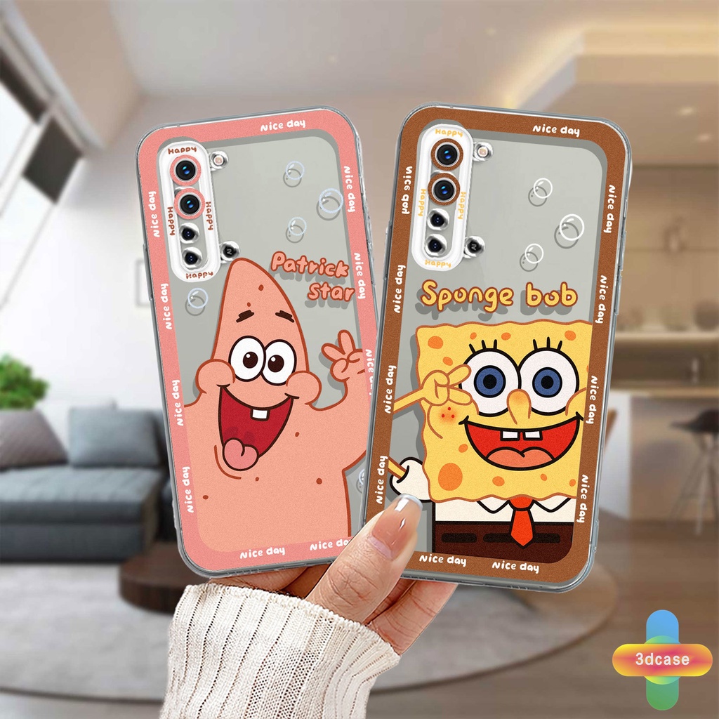 Soft TPU Case Realme C11 2021 C21Y C31 C35 C15 C21 C25 C20 C3 C12 C2 C25S 5S 5 5S 5i C17 7i C1 C25Y C2 C3i 6i C20A realme Narzo 20 10 10A 20A 30A A7 A5S A15 A16 Y12 Y20 Y15S A03 Cartoon SpongeBob SquarePants Transparent Case