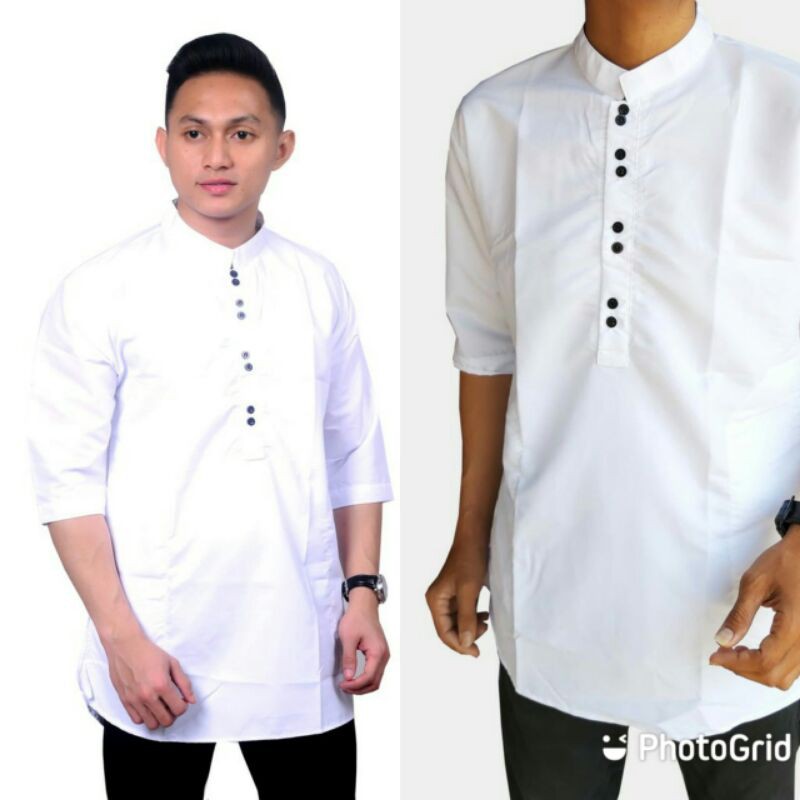 Koko PakistanKurta PutihPanjang Baju Koko Best Seller Baju Koko Pria Bahan Katun Baju Koko Jumbo