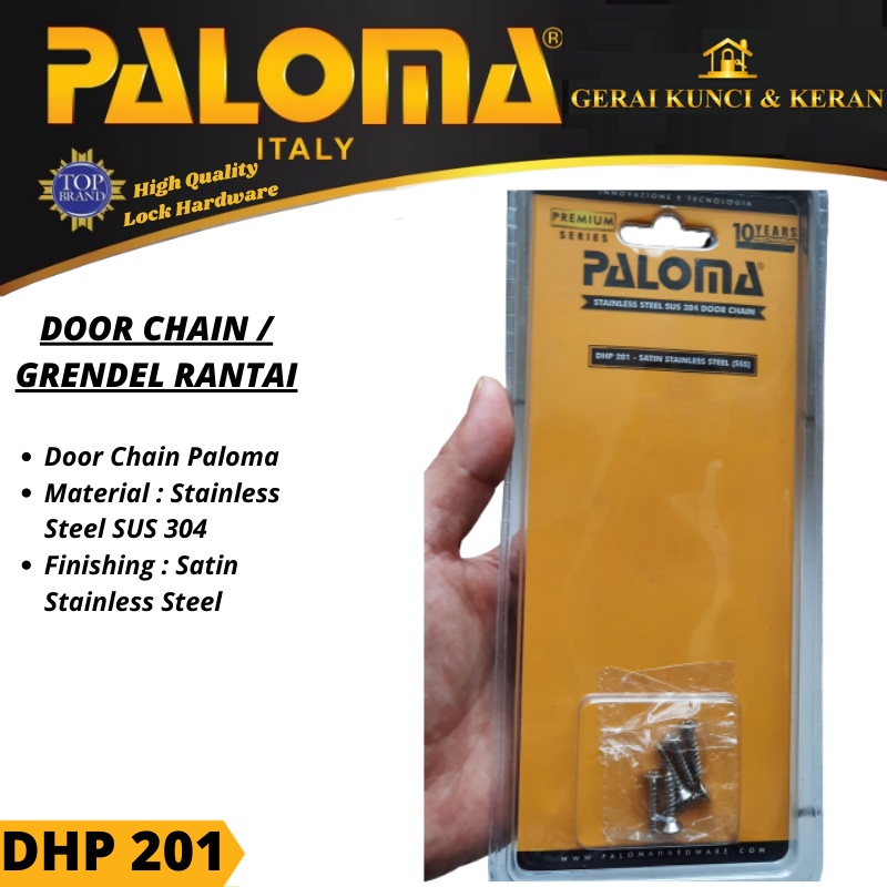 PALOMA DHP 201 DOOR CHAIN GRENDEL RANTAI STAINLESS PENGAMAN PINTU SSS