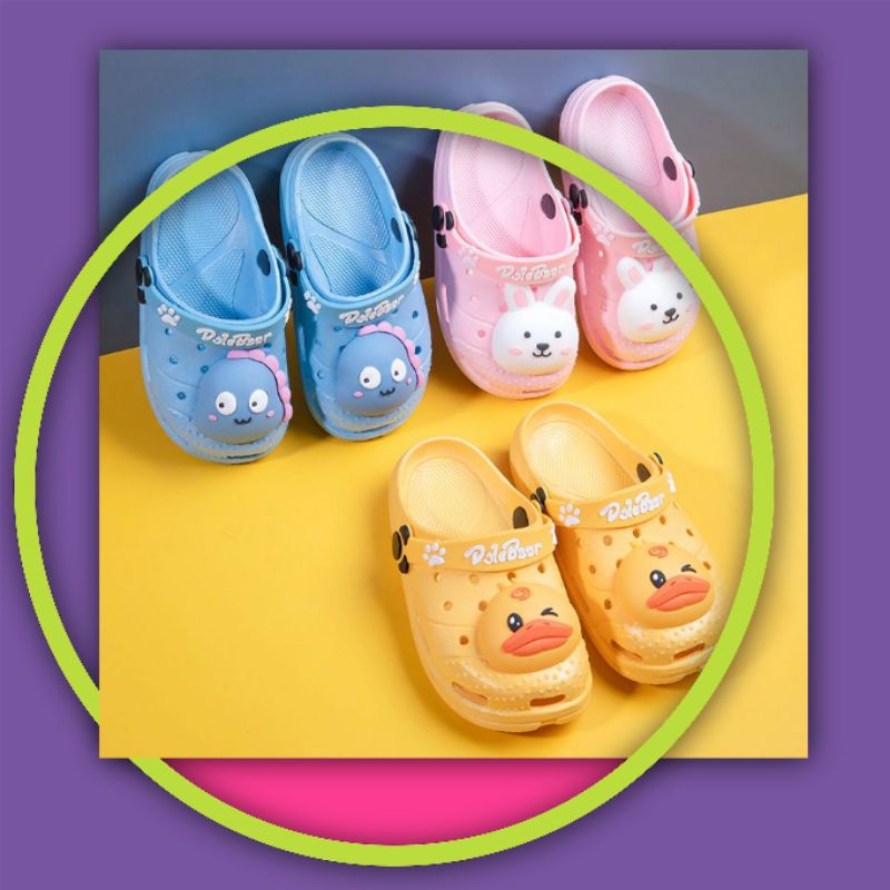 Sandal Anak Karet Karakter Kartun Doel Happy High Quality RF