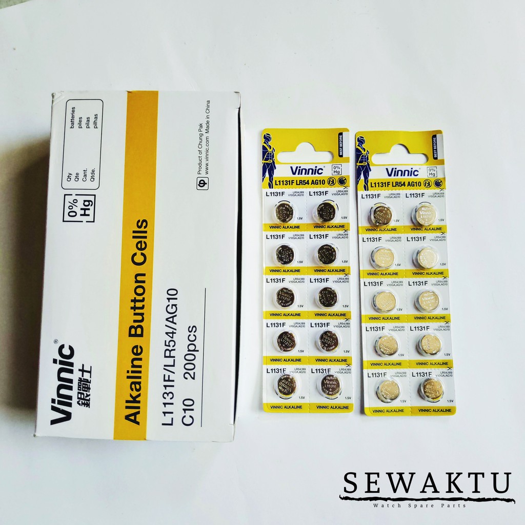 VINNIC L1131F LR54 AG10 BATTERY BATRE BATERAI JAM TANGAN