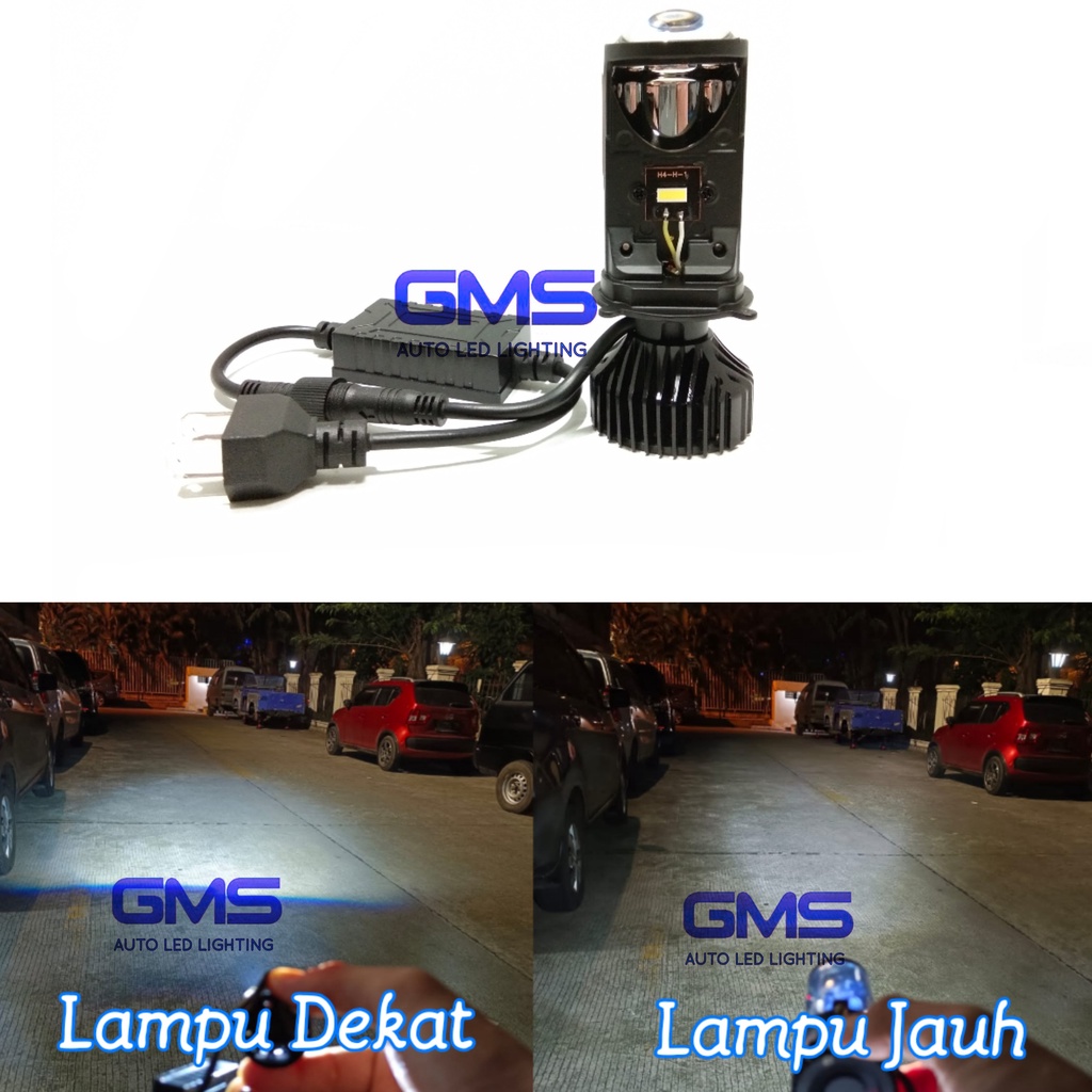 Lampu LED H4 Projector 38 watt terdapat kipas Super Terang Jauh Dekat Lampu utama mini Projie H4 Lam