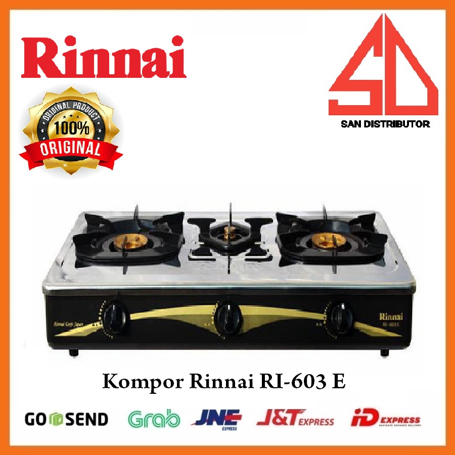 Rinnai Kompor Gas 3 tungku RI 603E - 603 E - RI603E SNI Original MURAH