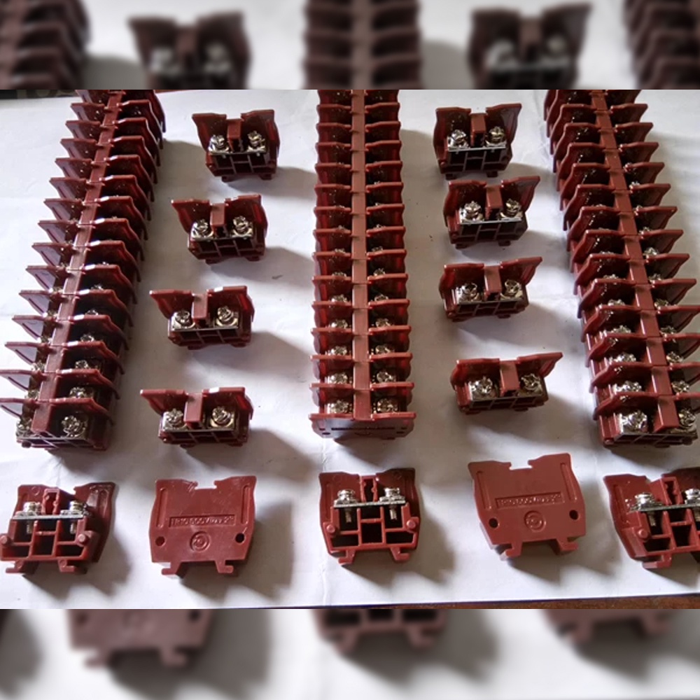 Terminal Blok Model Kasuga TR-100 Coklat Rail 2Fungsi FORT