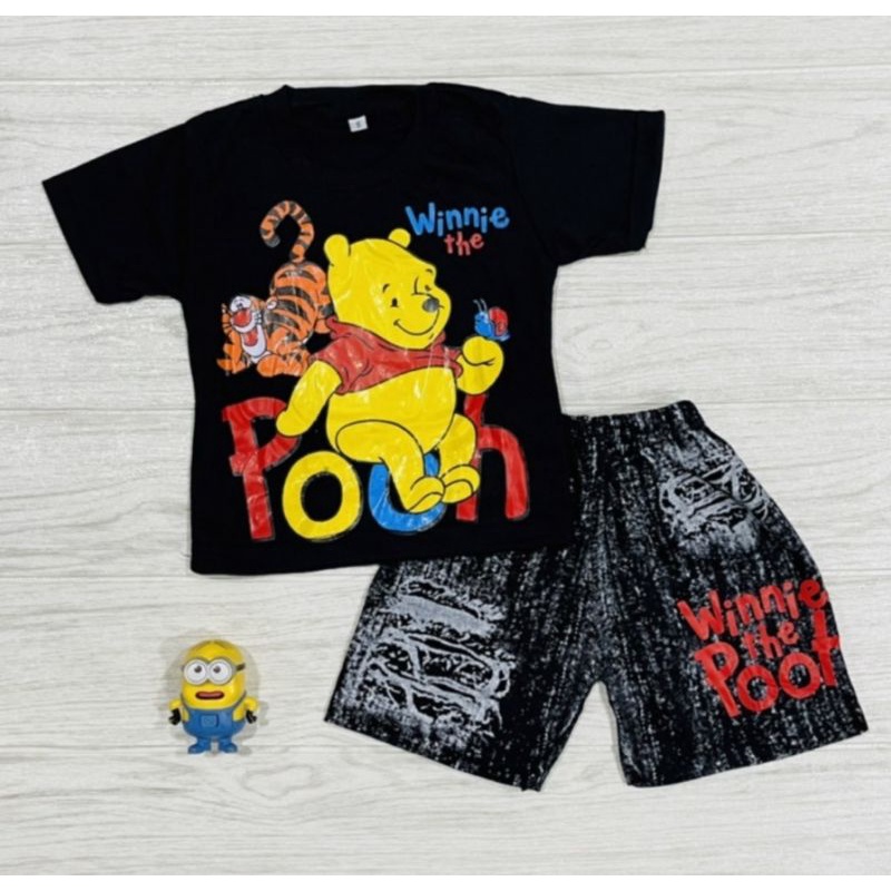 Setelan Anak Umur 1 2 3 Tahun Kaos Pendek Celana Baby Semi JeansBaju Anak Cowok Bagus