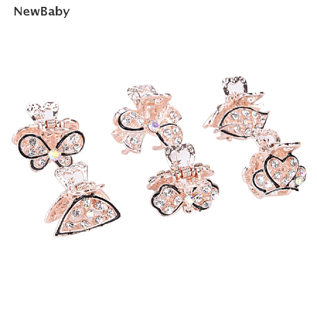 NewBaby Lovely Mini Crystal Rhinestone Plastic Butterfly Hair Claw Jaw Clip Clamp Pin  ID