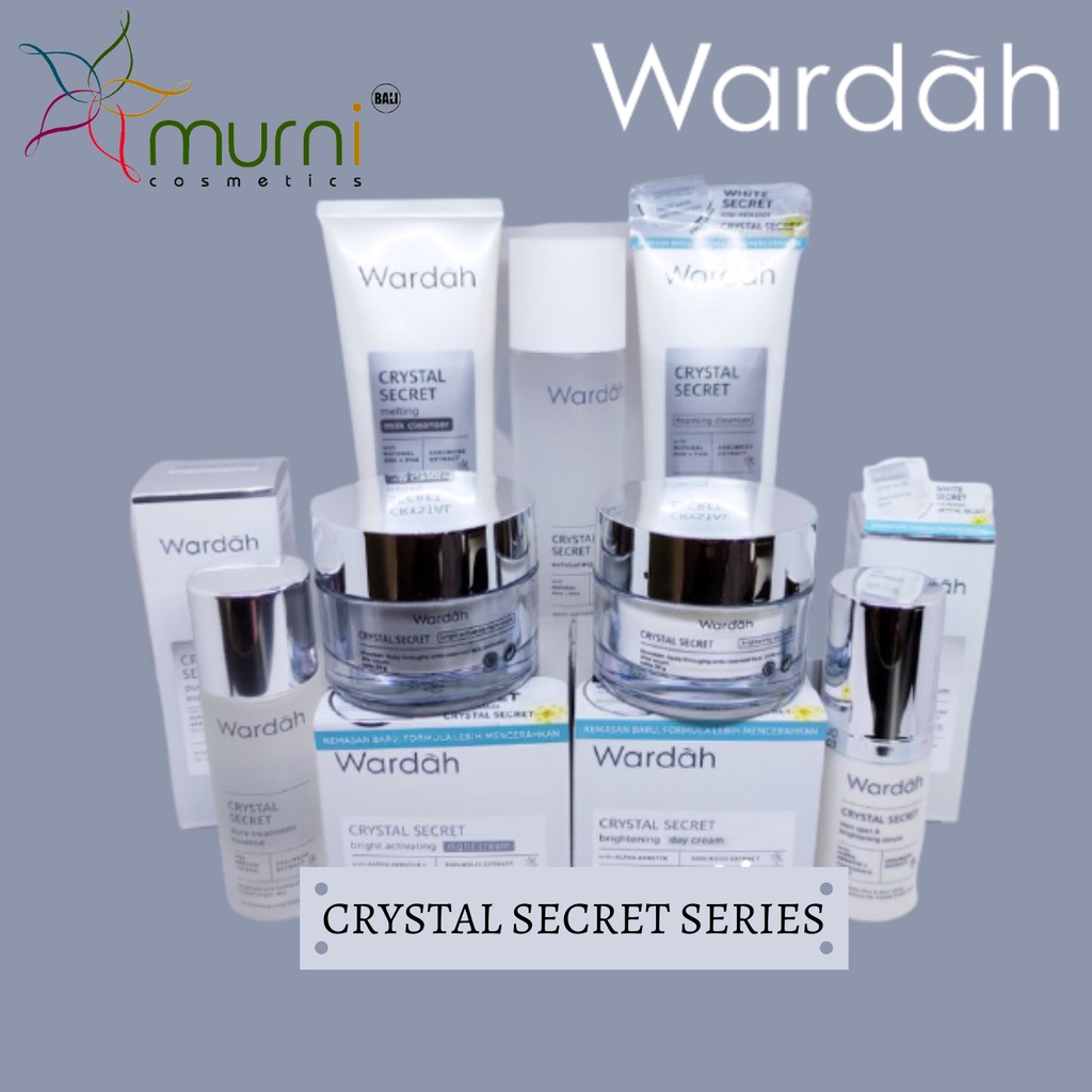 WARDAH CRYSTAL SECRET FOAMING MILK CLEANSER | DAY CREAM | NIGHT CREAM | DAY GEL | DARK SPOT | TONER | EYE DARK | PURE TREATMENT ESSENCE ( WHITE SECRET )