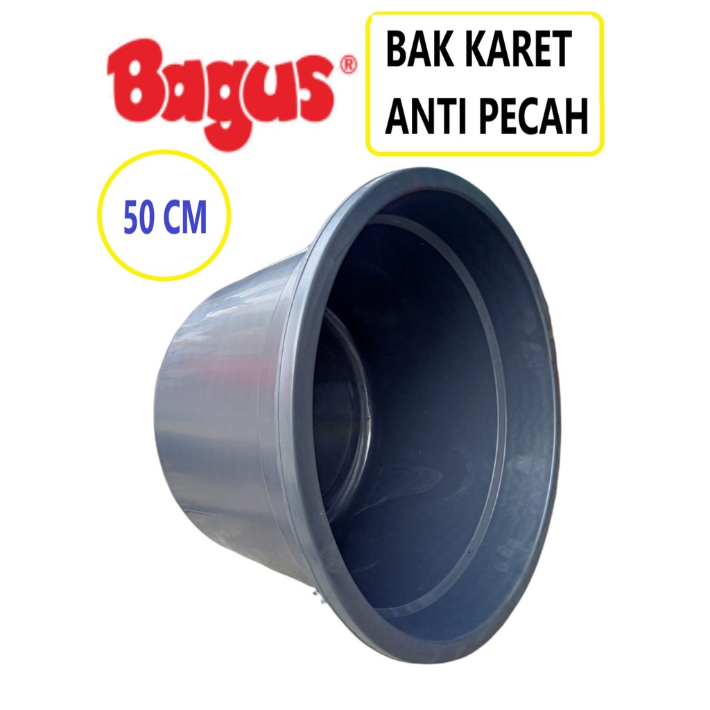 BASKOM KARET ANTI PECAH BULAT 50CM/ JOLANG HITAM / BAK KARET / EMBER