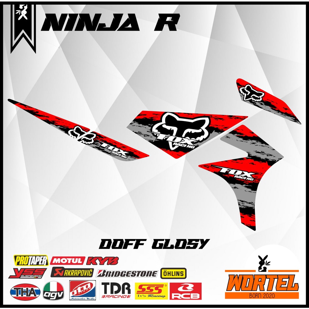 Striping Hologram Ninja R-Stiker Decaal Motor Ninja R  FOX