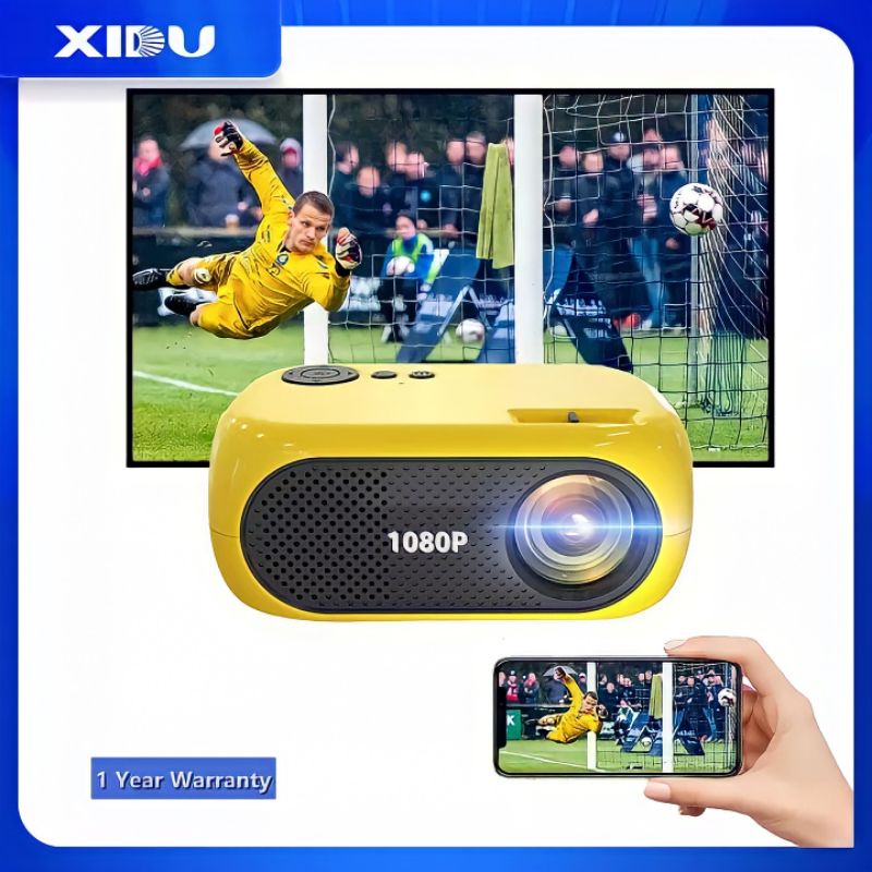 ￼XIDU Mini proyektor mendukung 1080P home theater outdoor portable Proyektor Untuk/USB/HDMI/SD/AV id