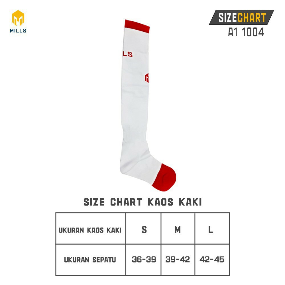 MILLS Kaos Kaki Olahraga Sepakbola Futsal Soccer Socks A1.1004 Original