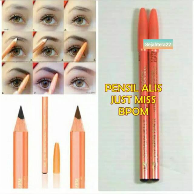 ORIGINAL Just Miss Eyebrow Pencil /Davis/v1v4 / Pensil Alis Just Miss - 1pcs