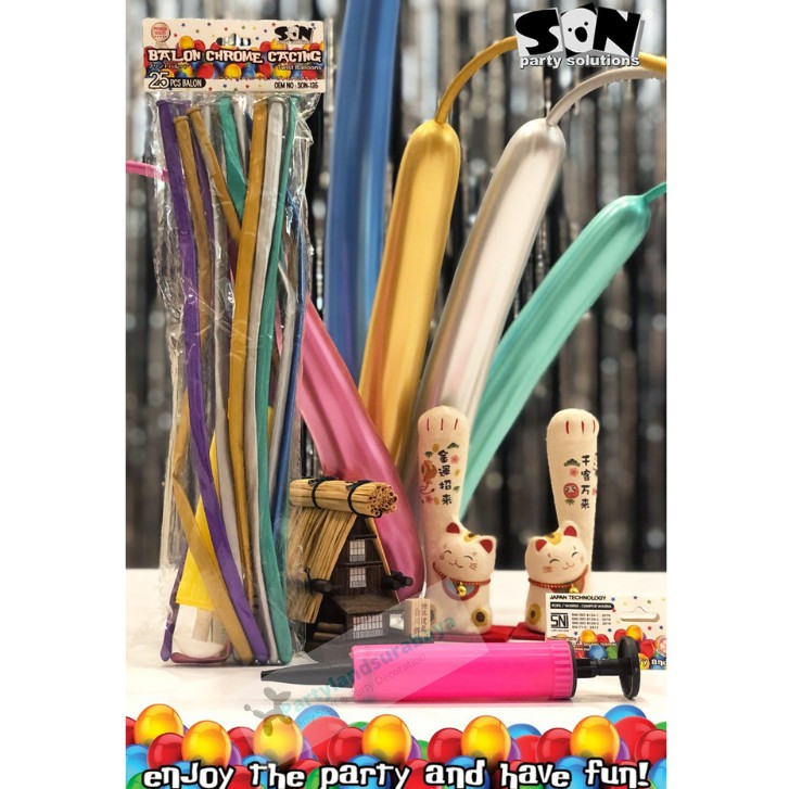 Balon Panjang Chrome / Balon Twist Chrome isi 25 Pcs