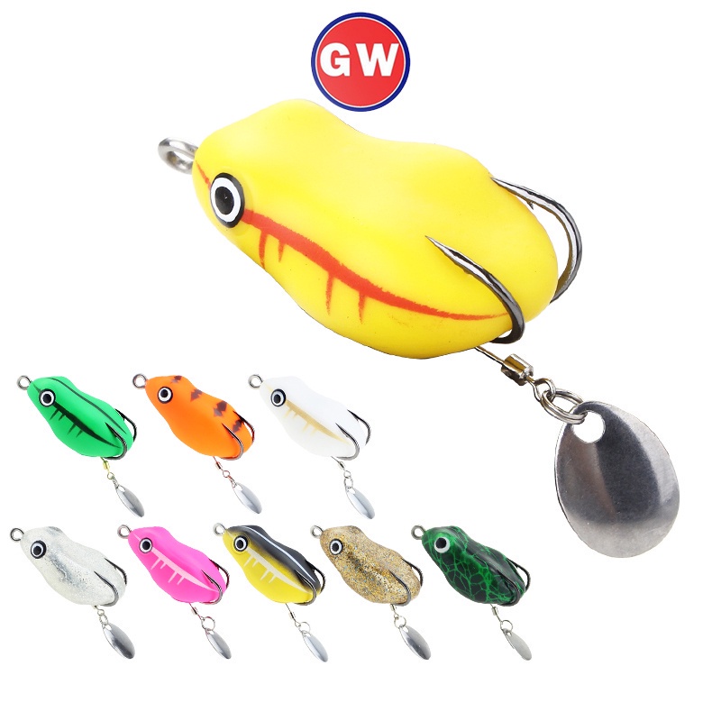 1 Pc Umpan Pancing Soft Bait Bentuk Katak Dengan Aksen Sequin