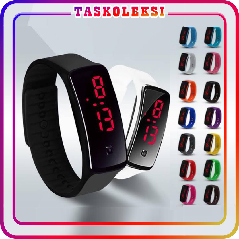 â˜›TKâ˜š JT006 Jam Tangan Led Sport Watch Wanita Pria Karet