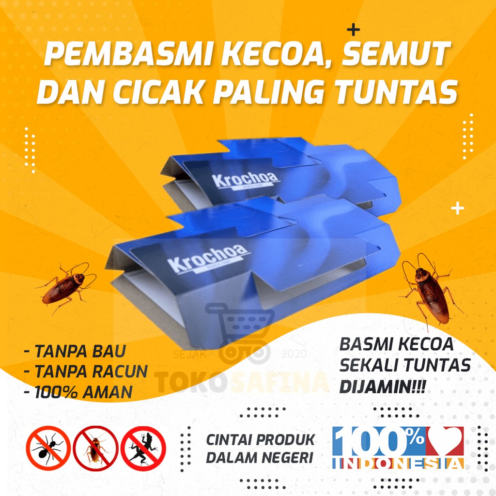 Pembasmi dan Anti Kecoa Ampuh Krochoa Perangkap Jebakan Kecoa Cicak Semut untuk Rumah Mobil Kamar