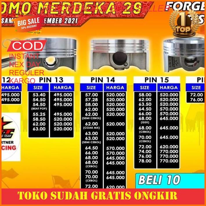 Sparepart Mobil Piston Mentah Brt 58, 62 & 63.5 Pin 15