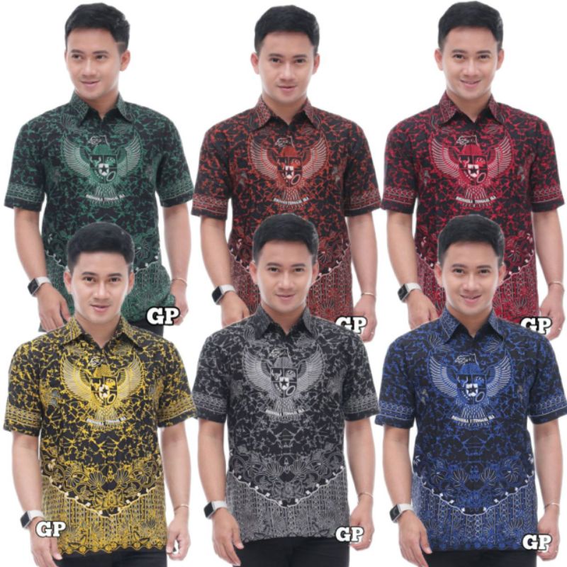 baju batik garuda pria lengan pendek TERMURAH !! JAHITAN RAPI GRATIS ONGKIR !!