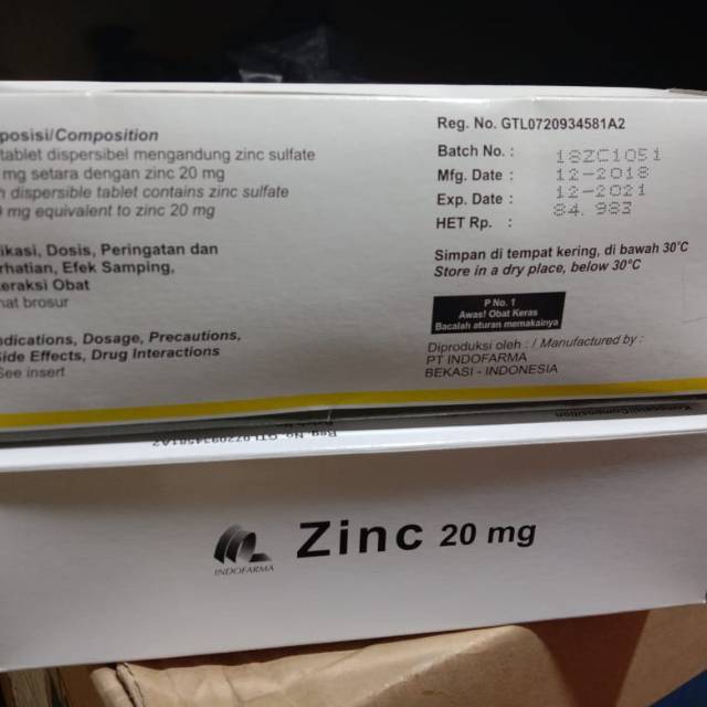 Zinc tablet 20mg