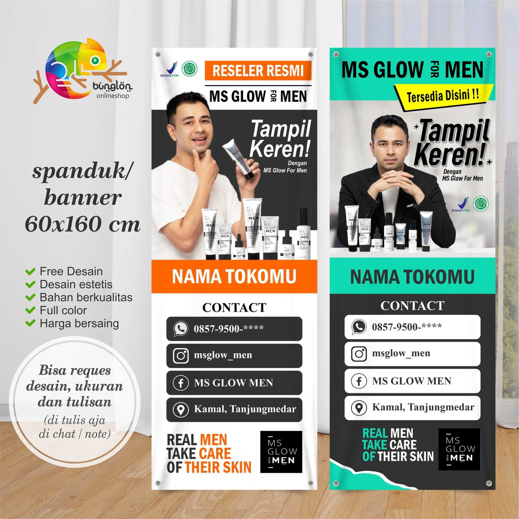 Spanduk, Banner Berdiri MS Glow Men
