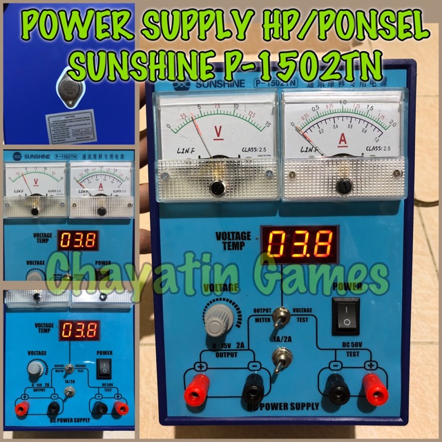 POWER SUPPLY HP / PONSEL MERK SUNSHINE Type 1502TN DIGITAL-MANAUAL