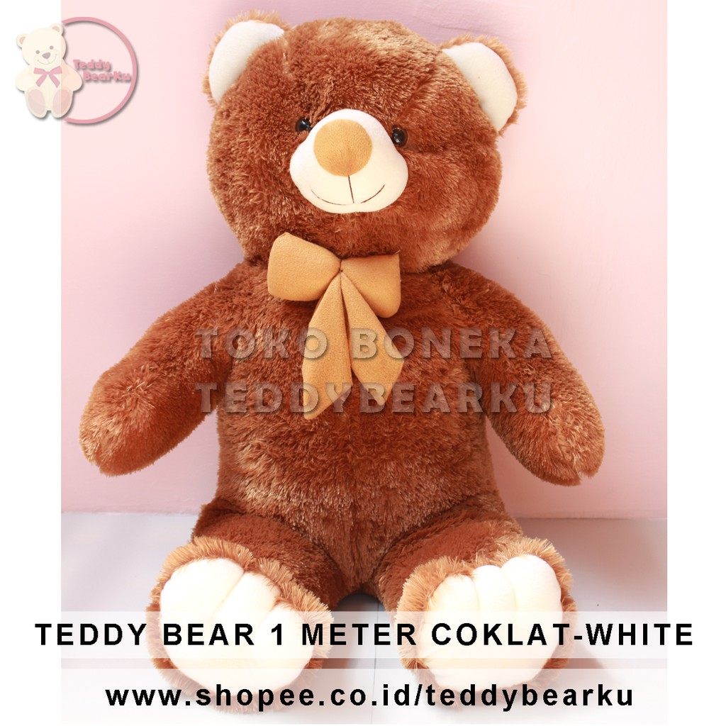 TEDDY BEAR JUMBO 1 METER COKLAT-WHITE