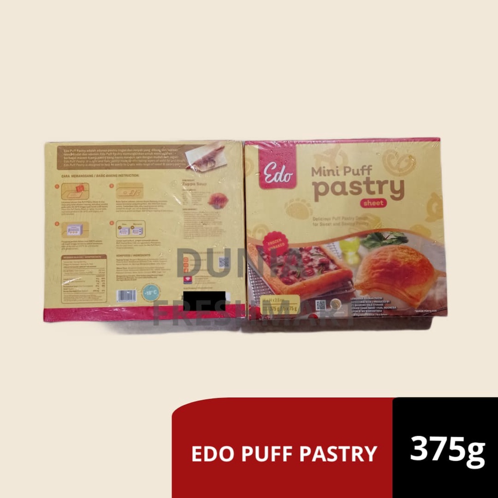 

EDO MINI PUFF PASTRY 375GRAM KULIT PUFF PASTRY KULIT CROIFLE KULIT ZUPPA SOUP KULIT CROISANT 375GRm