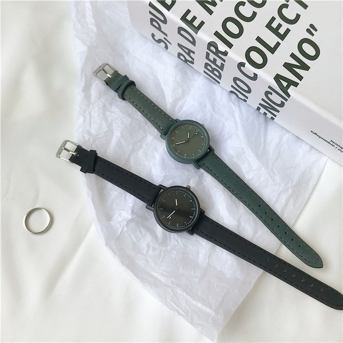 ✅COD [BBS] Jam Tangan Wanita Jhui Quartz Minimalis – Tali Kulit Warna Elegan