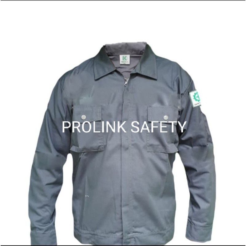 SERAGAM BAJU SAFETY ABU ABU GELAP RESLETING