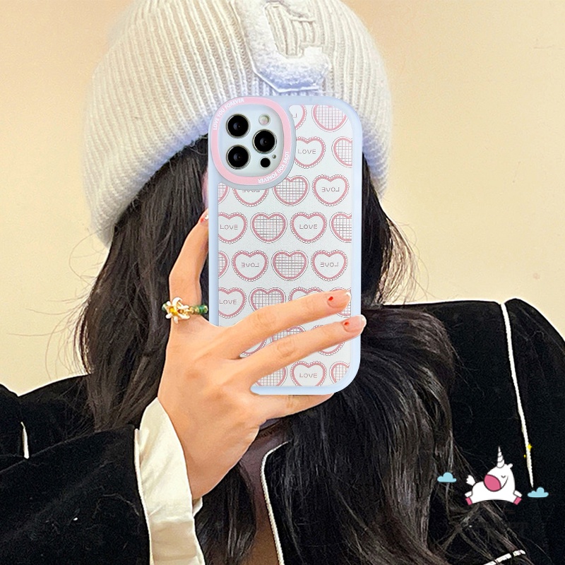 IPHONE Casing Ponsel Tpu Lembut Love Heart Kompatibel Untuk Iphone14 11 12 13 pro max XS X XR XSMax 78 6 6s plus SE 2020 Fashion Bunga Shockproof Pelindung Kamera Cover