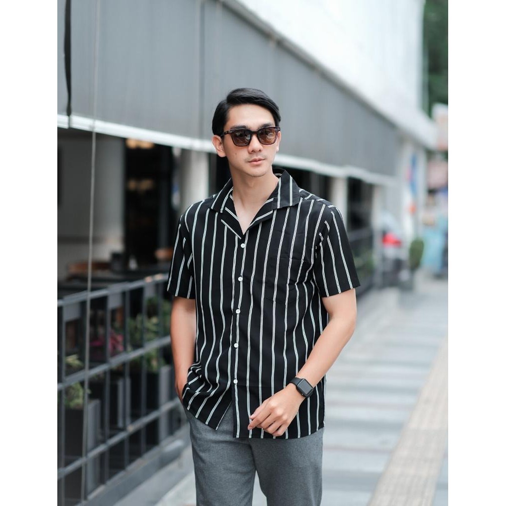 FLASH SALE! Ribsgold Shirtman Bowling / Kemeja Salur / Arief Muhammad / Kemeja Keren / Kemeja Kasual