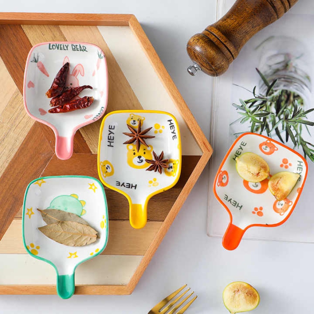Piring Saus Sauce Dish Ceramic Keramik Mangkok Cemilan Piring Lucu Cartoon Kartun