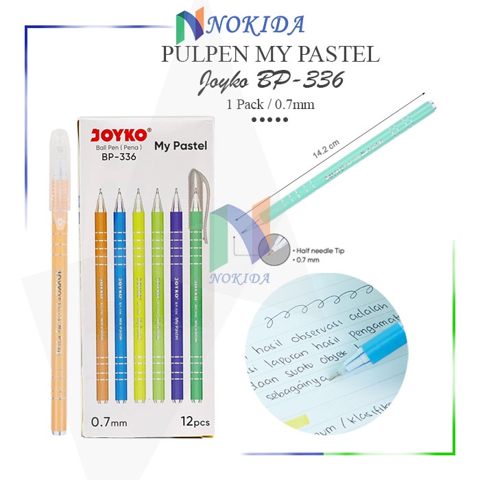 

Nokida Pulpen Joyko My Pastel [BP-336/1 Pak] / Ballpoint 1 Pack / Pena 1 Lusin / Alat Tulis Sekolah / Bulpen Bolpoin Bolpen Polpen 1 Box