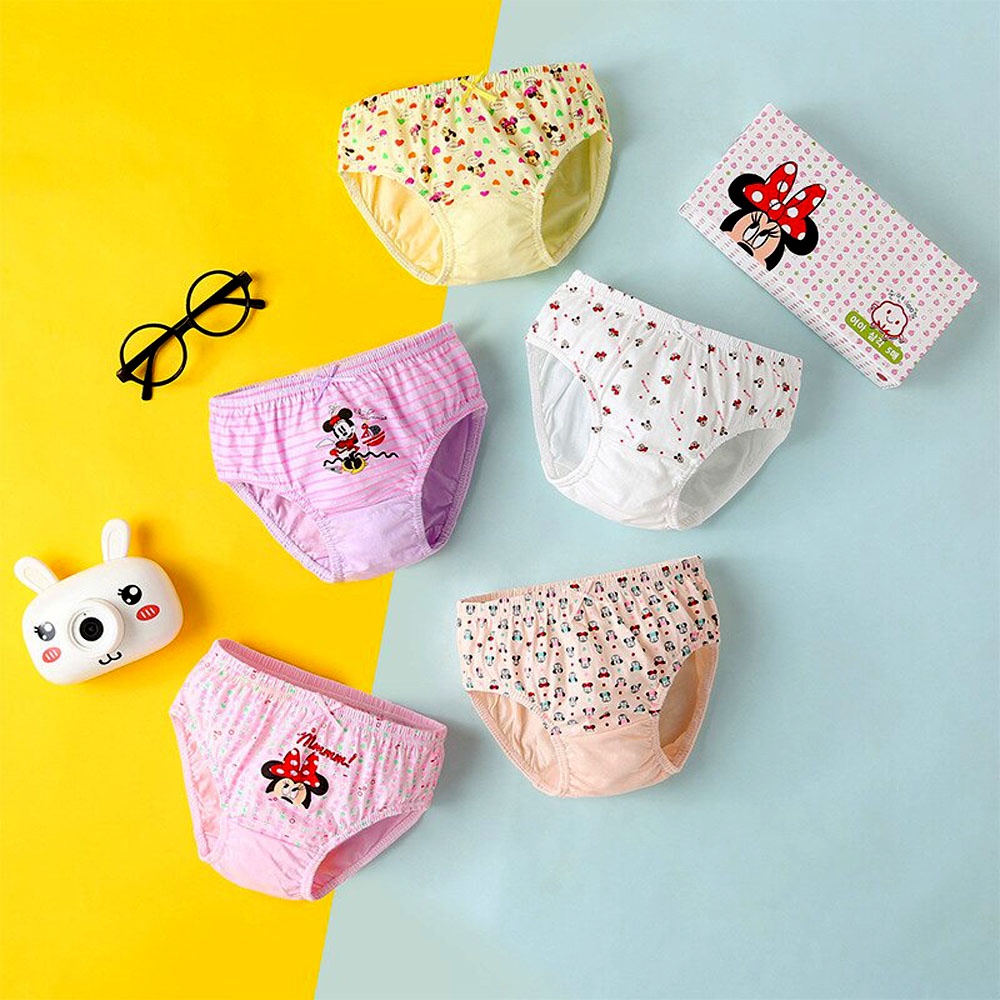 SET Celana Dalam Anak Perempuan Minnie Mouse Celana Dalam Anak dengan Box Kolor Anak Perempuan Import Minie Mouse