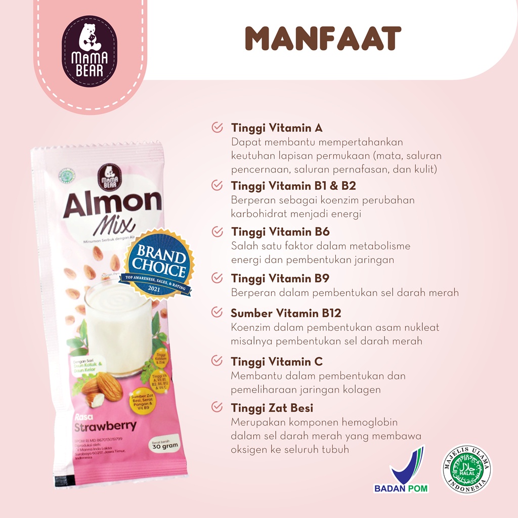 MamaBear AlmonMix Minuman Serbuk Almond Dengan Daun Katuk New